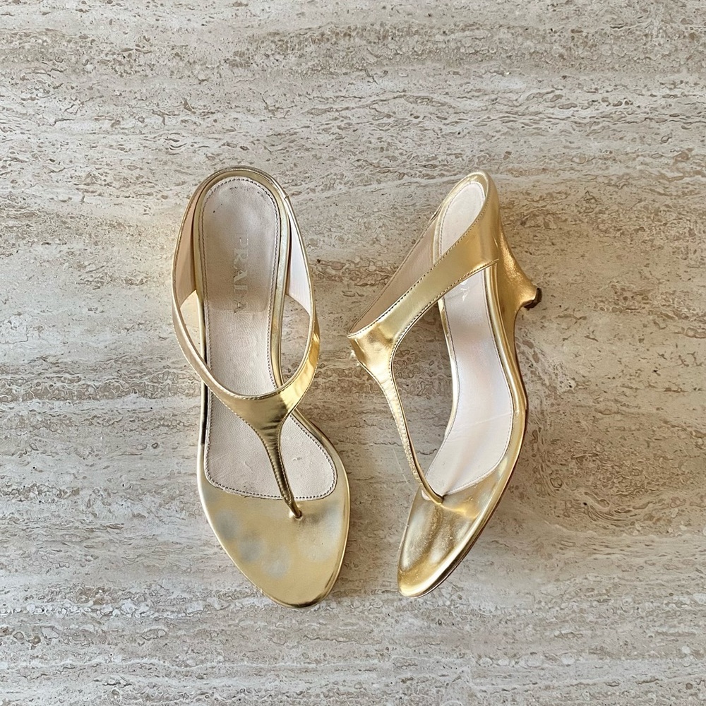 Vintage Prada Thong Sandal Wedges - Picture 1 of 11